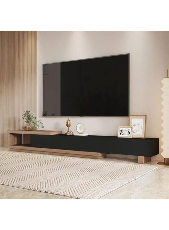 Almaz House Modern TV Unit 255cm Black & Brown - Image 5